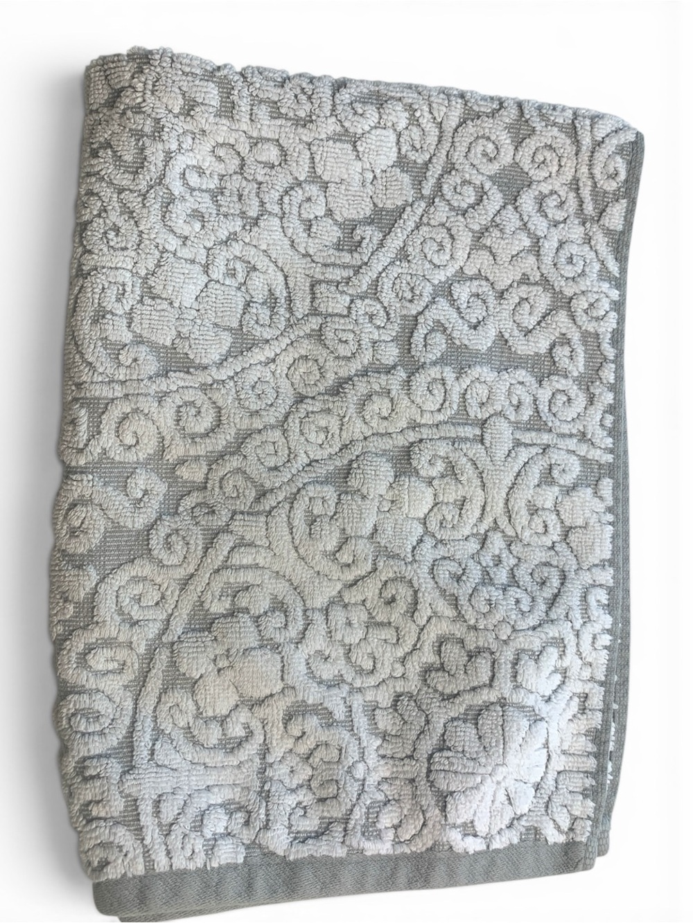 Peri Home Thick  Gray Textured Cotton Towel Set 2 Bath and 1 Hand